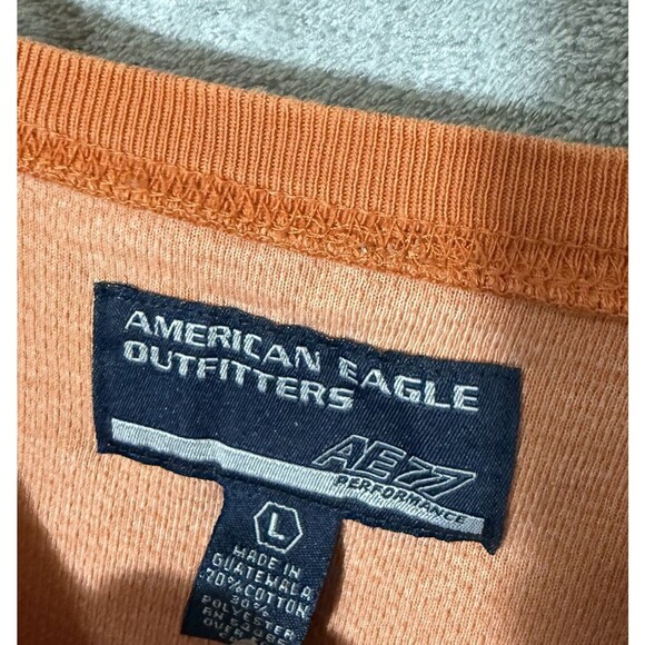 Vtg American Eagle AE77 L Orange Long Sleeve Shirt Boardriding Y2K Jesse Pinkman - Picture 2 of 8